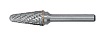 Шарошка карбидная L 6мм коническая закругленная 6*16*61мм 36627