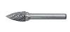 Шарошка карбидная G 6мм параболическая заостренная 8*20*62мм 36620